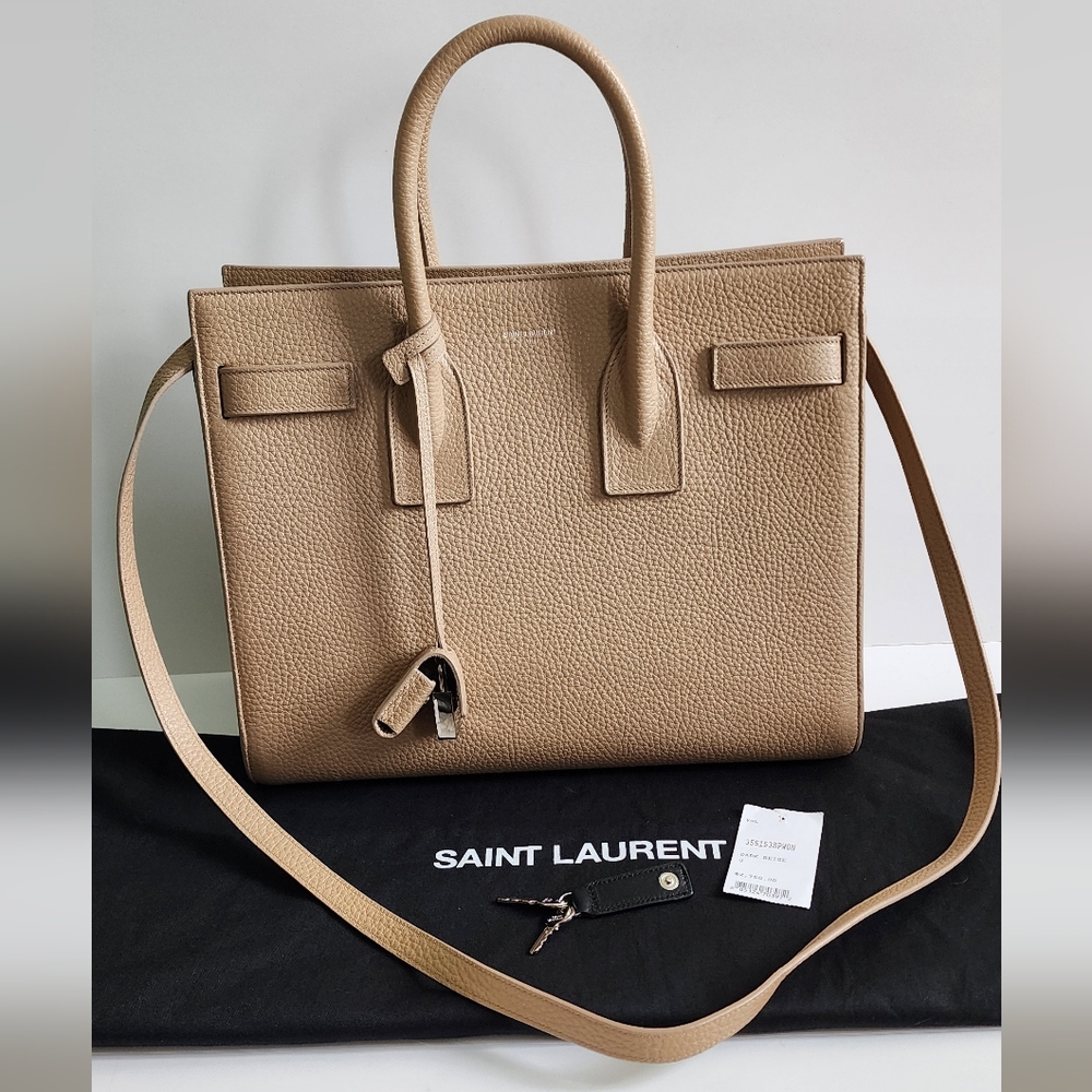 SAINT LAURENT SAC DE JOUR TOTE DARK BEIGE